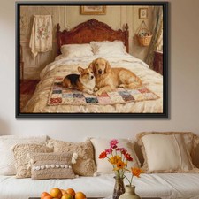 Golden Retriever Dog Canvas Print Oil Painting Living Room Decor Wall Art