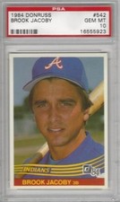 1984 DONRUSS # 542 BROOK JACOBY (ROOKIE) ATLANTA BRAVES (RARE) PSA 10 GEM-MINT