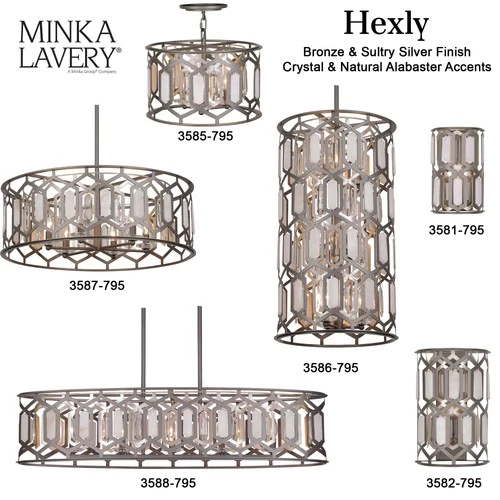 Minka Lavery 3582 Hexly 16" Tall Wall Sconce - Coal - Picture 2 of 6
