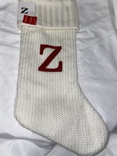 Target Wondershop Monogram Letter  Z  18" White Christmas Knit Stocking-NWT