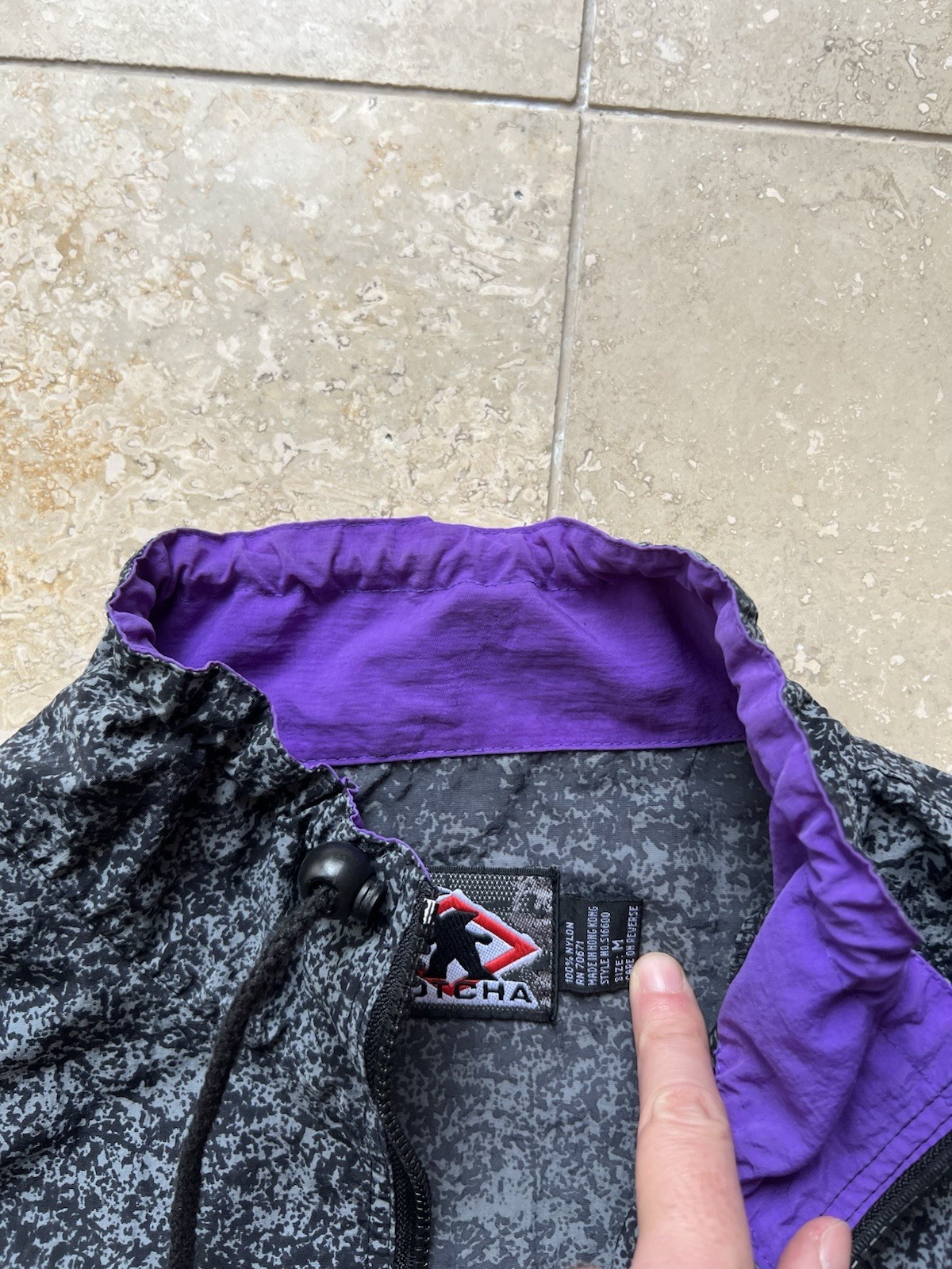 VTG Gotcha Gray Pullover Half Zip Adjustable Anor… - image 4