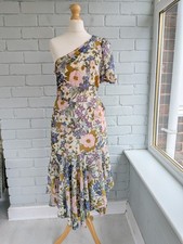 ASTR the label multicolour floral one shoulder midi dress UK size 8