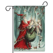 Pudodo Yule Garden Flag Pagan Winter Solstice Wiccan Decoration Christmas Ver...