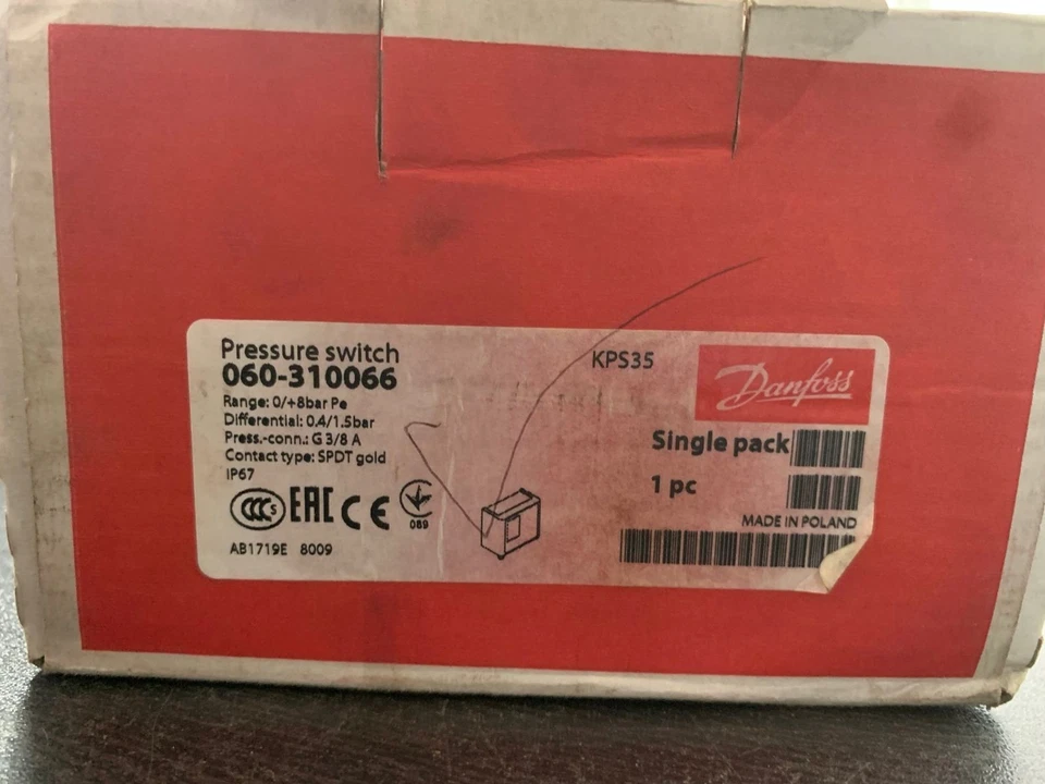New Danfoss KPS35 060-310066 Pressure Switch 0 to 8 Bar Free Fast Shipping - Image 4 of 4