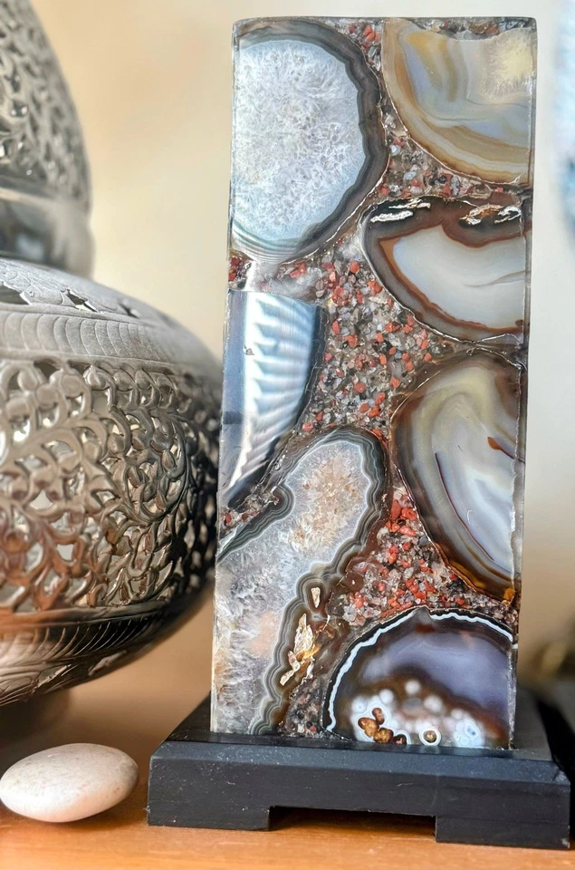 12.5"x5"x6.5" Handmade Agate Stone Table  Lamp Weighs over 3kg - Image 4 of 4