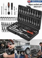 46pcs Socket Ratchet Wrench Set 1/4" Drive Flexible Car Repairing Tools Kit