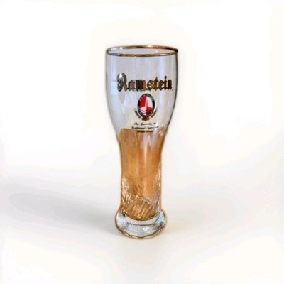 Vintage Ramstein Twisted Glass Beer Pilsner - Gilded Rim, Heavy Bottom, 9.5'' H