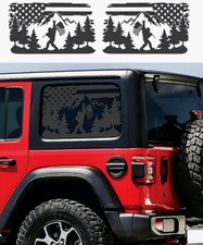 Bigfoot American Flag Wrangler Jl Rear Window Decal Mountain 2-pack Bigfoot American Flag Wrangler Jl Rear Window Decal Mountain 2-pack