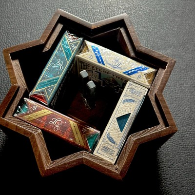 EOTO 2 Temple of the Sun Walnut Box Card Four Deck Set Edition By Stockholm 17