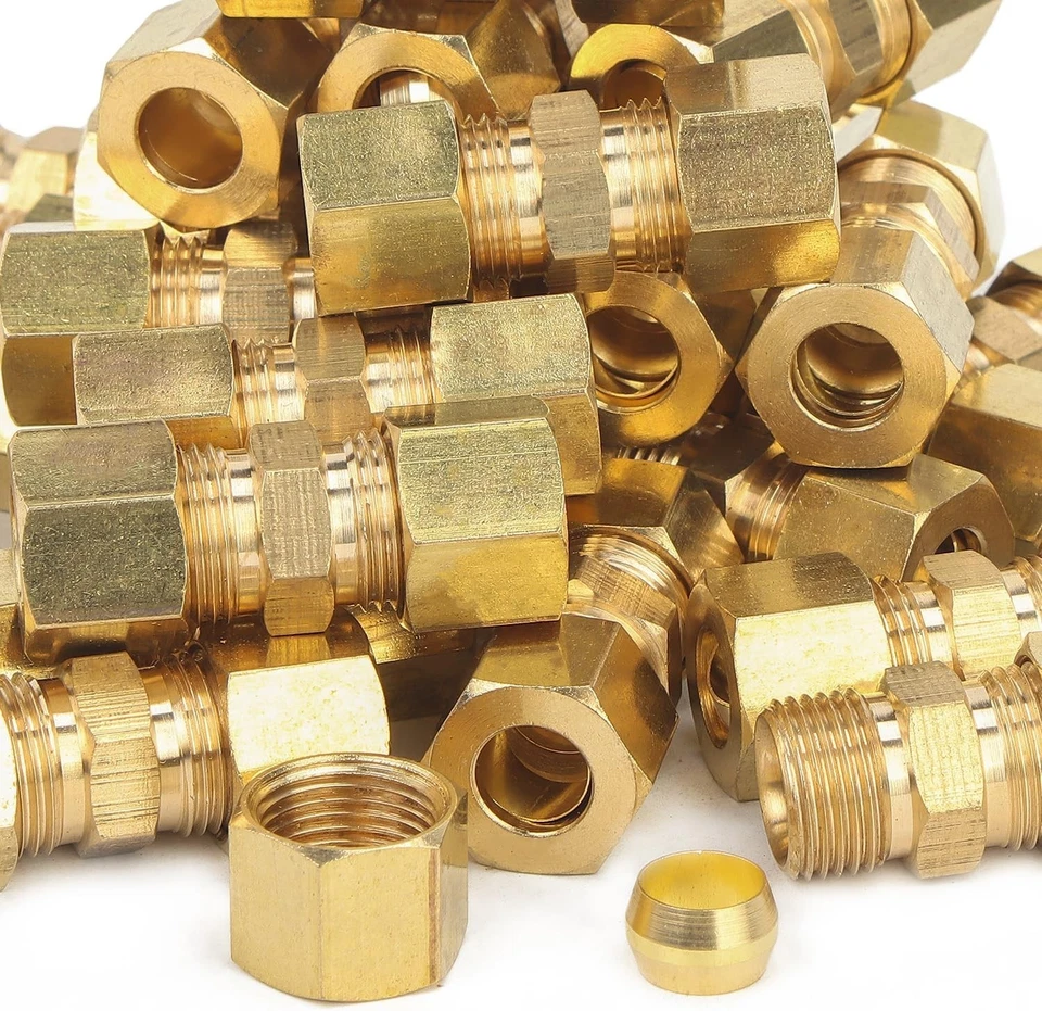 Compression Union, Brass Fitting, 5/16" OD, 200 - Image 3 of 4