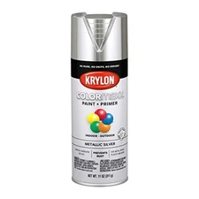12 oz Krylon K05590007 COLORmaxx Silver Paint & Primer Spray Paint, Metallic
