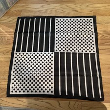 Vintage 22.5  x 22.5  MCM Black  White geometric scarf