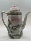 Antique Hand-painted Japanese porcelain octagonal chocolate pot with lid. — photo 1