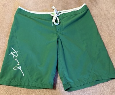 Vintage Women s Roxy Quicksilver Board Shorts Green Y2k Surf McBling Logo Sz 11