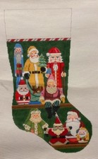Susan Roberts Handpainted Needlepoint Canvas Santa Collage
