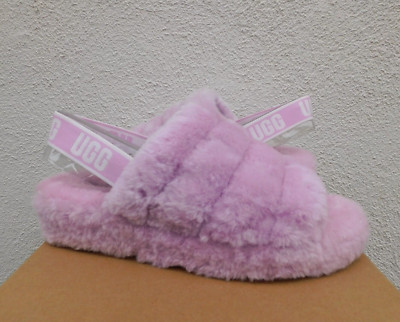 UGG ASTER FLUFF YEAH SLIDE SHEEPSKIN SLIPPER SANDALS, WOMEN US 11/ EUR 42 ~NEW