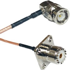RG316 BNC MALE ANGLE to UHF Female Flange RF Cable Rapid-SHIP LOT