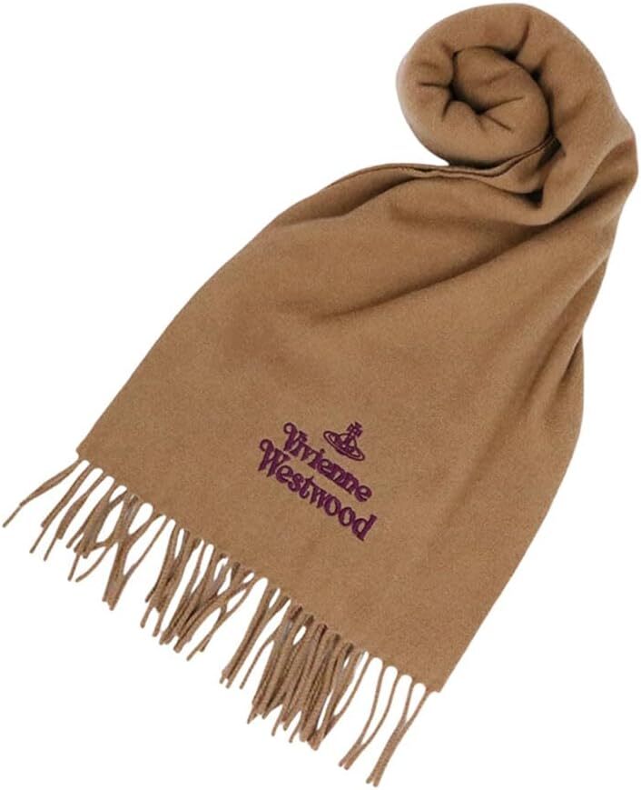 Vivienne Westwood EMBROIDERED LOGO SCARF 81030007 W00Q7 C407 Camel