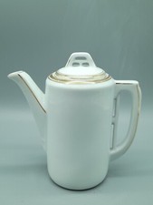Seltmann Weiden Bayern kleine Kaffeekanne Golddekor 1911-194 Porzellan weiß