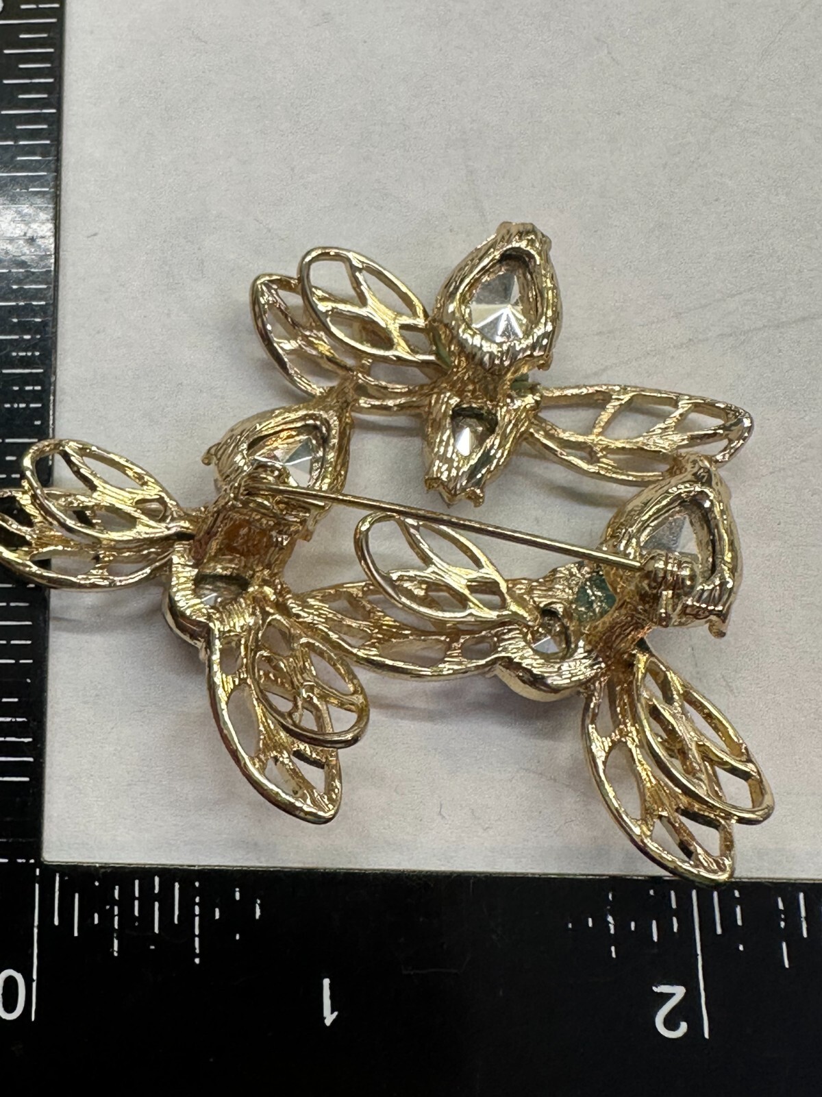 Bees 3 Interconnected Colored Rhinestone NAPIER V… - image 3