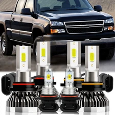 For Chevy Silverado 2500 2003-2004 LED Headlight High Low Fog Light Bulb White