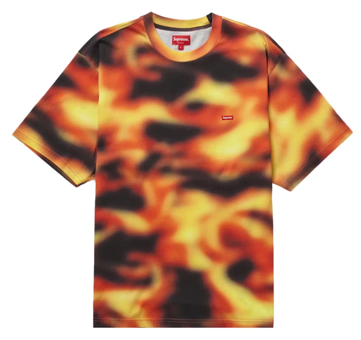 Tee shirt SS23 SUPREME SMALL BOX FLAMMES LOGO ROUGE TAILLE XXL