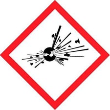 Explosive symbol coshh safety sign