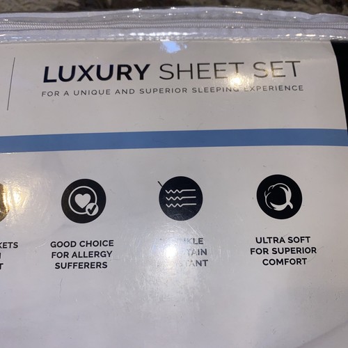 NEW Bed Sheets - CGK Linens Unlimited Luxury Sheet Set Black 3 pc set - Picture 6 of 11