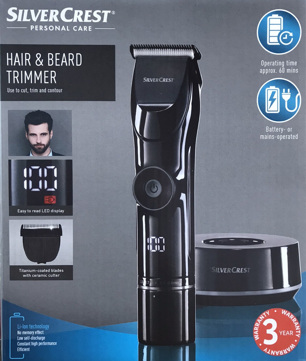 Silvercrest Cordless Hair Beard Trimmer LED Display Attachment