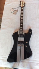 DBZ Diamond Hailfire Standard Black/ Silver Stripes Electric Guitar 