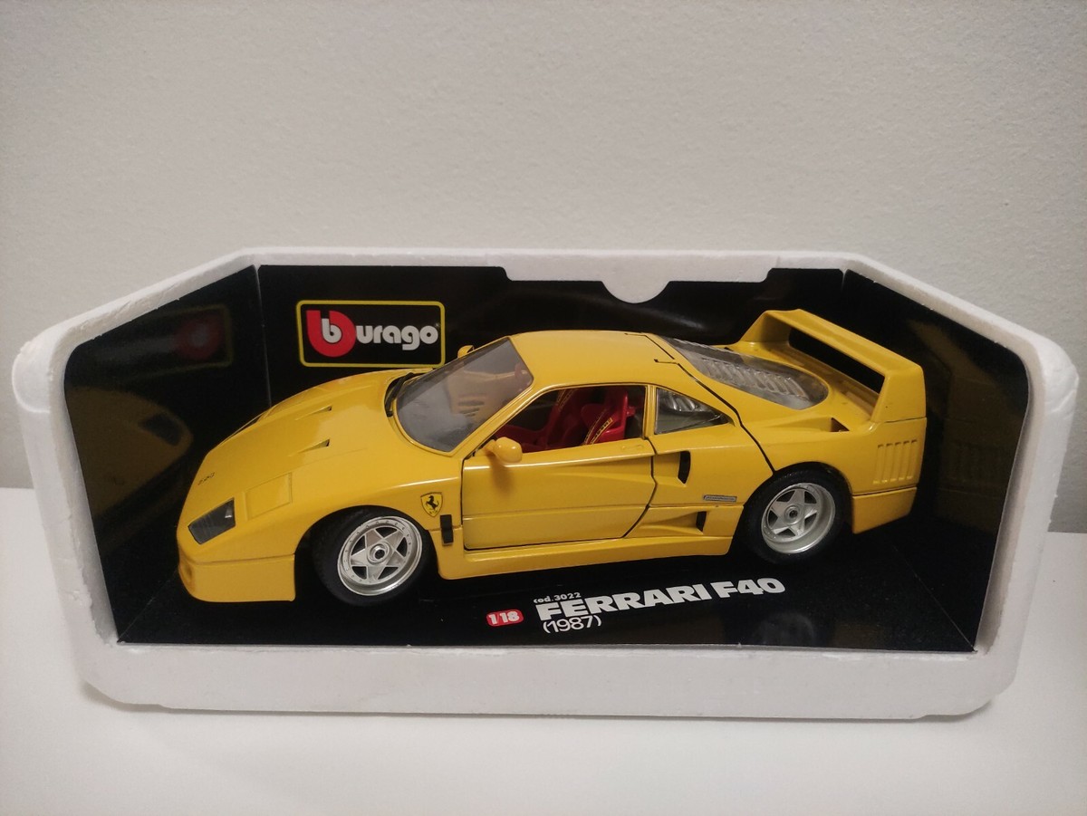 BBurago Burago Ferrari F40 1:18 3022 Yellow Modena | eBay