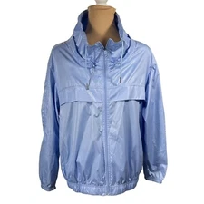 Layer 8 Women's Studio Shine Windbreaker Jacket Ice Blue Athletic Lightweight S