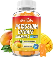 Potassium Citrate Gummies, High Potassium Supplement Gummies 1200Mg Support L...