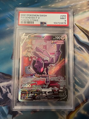 PSA 9 MINT Genesect V Full Alt Art #255 2021 Pokemon SWSH Fusion
