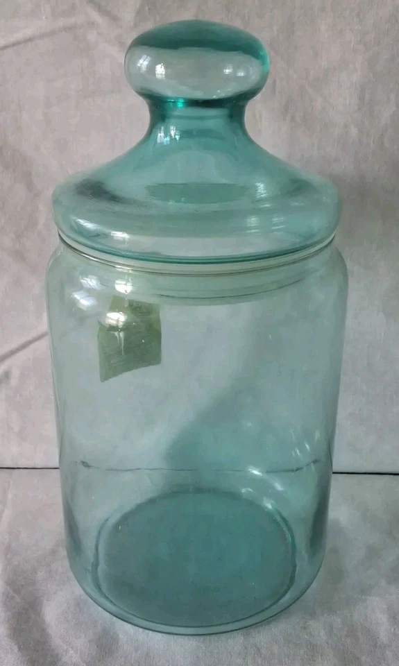Bonbonnière 1 Litre En Verre Couleur Aqua Marque Luminarc Made In France  - Photo 1/4