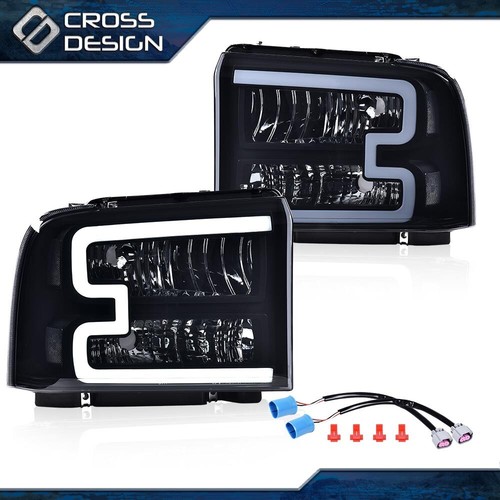 Black LED DRL Headlights For Ford Super Duty F250 F350 F450 F550 2005-2007 – Ylwspeed20