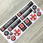 Umbrella Corporation Resident Evil 3d domed emblem decal stickers 16pcs