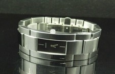 Gucci 4600M Series Black Rectangle Dial Silver Tone Stainless Steel 4600 Watch