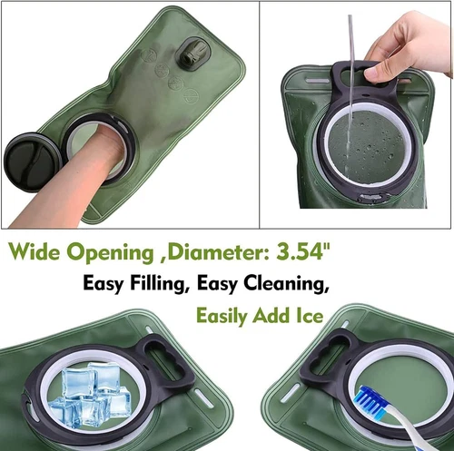 Green Military Hydration Bladder 2L for Camping Cycling Running Hiking BPA-Free - Picture 7 of 9