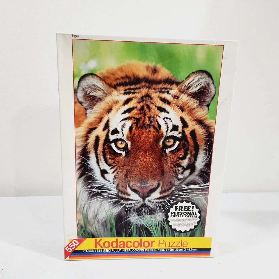 Rompecabezas Tiger 13" x 19" Kodacolor Casse-tete 550 piezas vintage 1994 sellado Foto 2 de 4