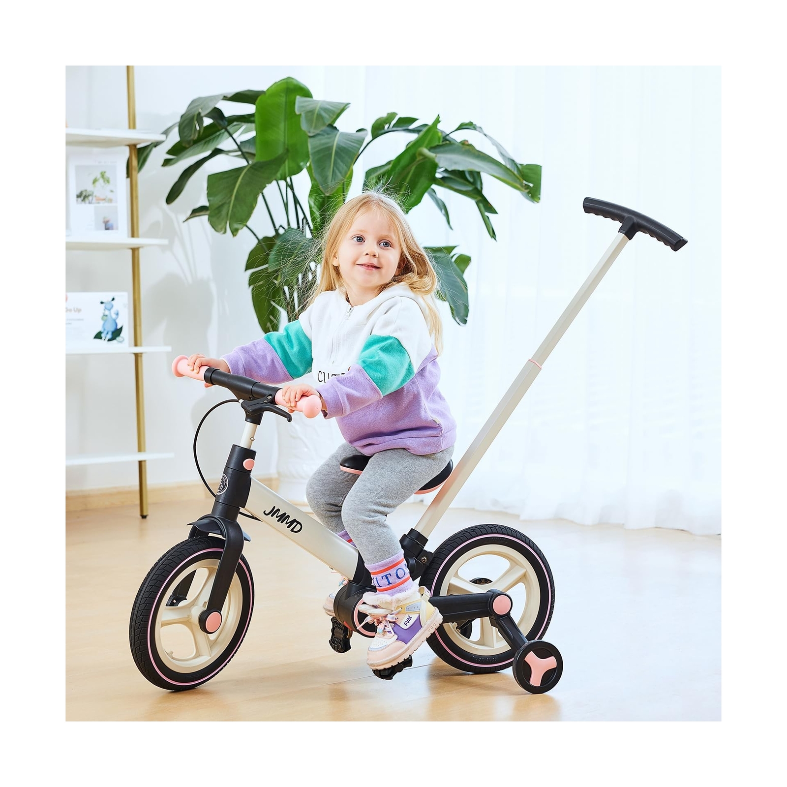 JMMD Toddler Bike with Push Handle for Kids 18 Months-5 Years, 6 in 1 Push Bi...