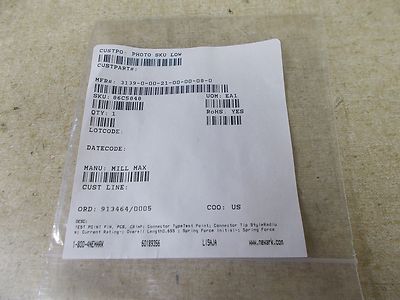 NEW Mill Max Test Point 3139-0-00-21-00-00-08-0 *FREE SHIPPING*