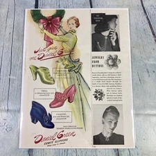 1946 Daniel Green Women Slippers Shoes Vtg Print Ad/Poster Promo Art Magazine Pg