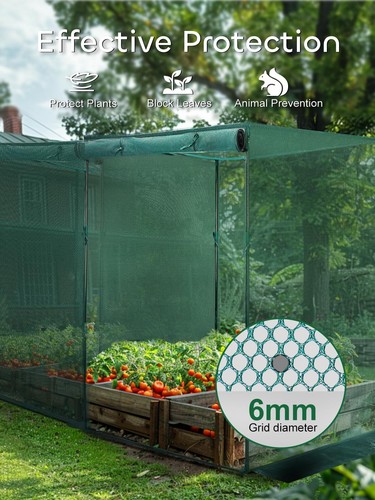 Plant Protection Crop Cage 2 Zippered Doors Steel Frame Storage Bag Yard Lawn - Picture 21 of 38