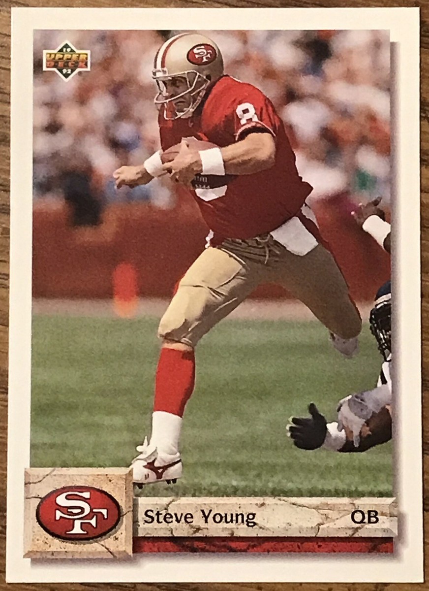 DEAD STOCK NFL 90s 当時物　49ers　スティーグヤング　額 Steve Young 1992 Upper Deck Card #299 San Francisco 49ers