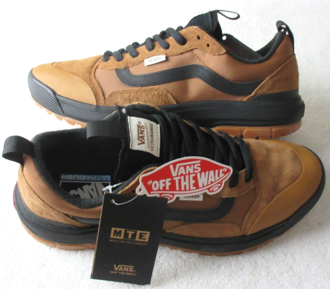 Vans Para Hombre UltraRange Exo MTE-1 Zapatos Esmaltados Jengibre Marrón Negro Talla 9 Nuevos en Caja