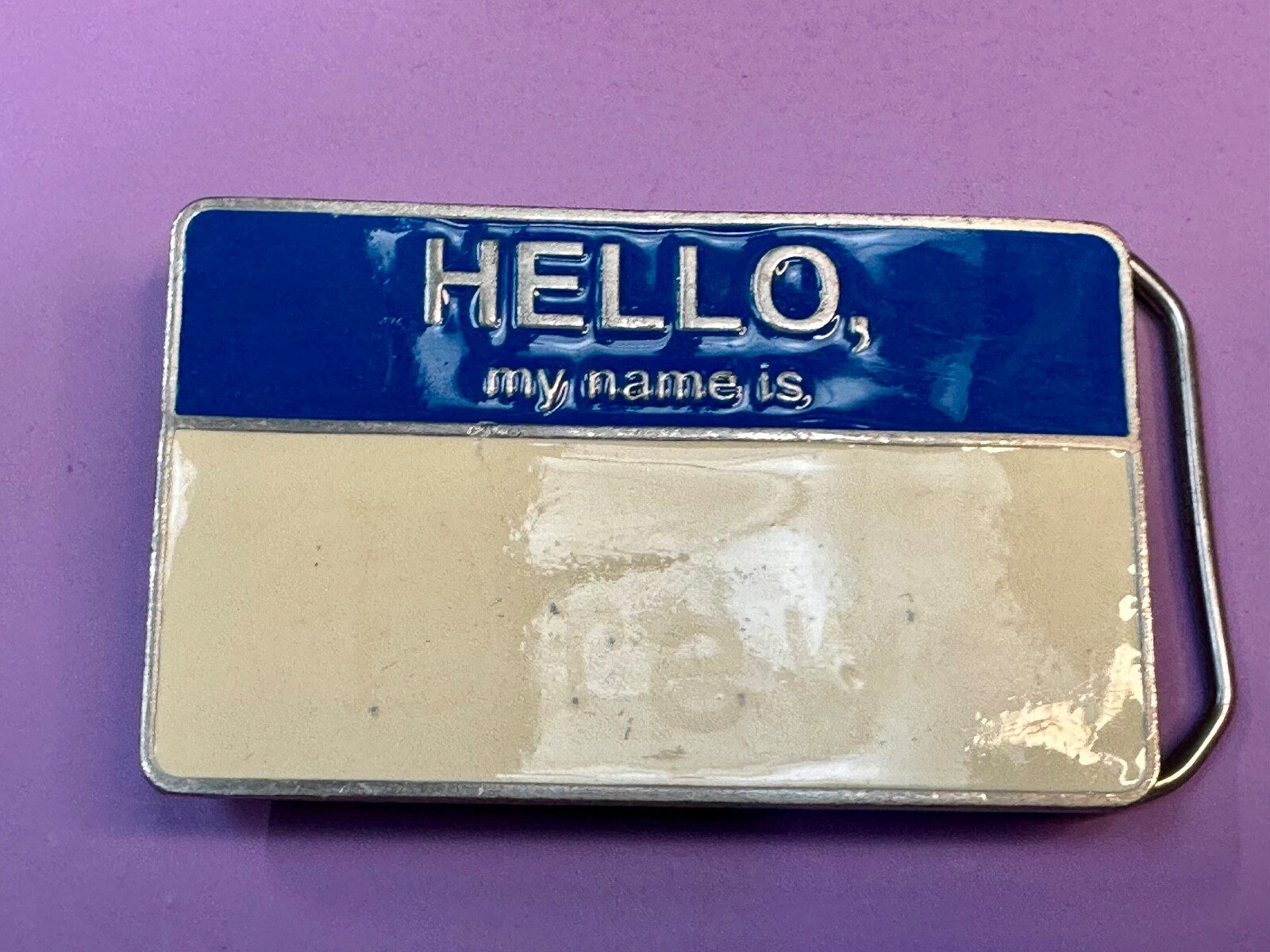 Hello, My Name Is Novelty Name Tag Badge Vintage Great American Belt
