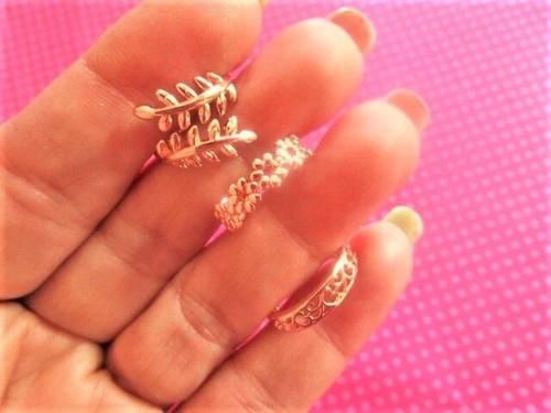 Rose gold flower toe ring set - Picture 2 of 2