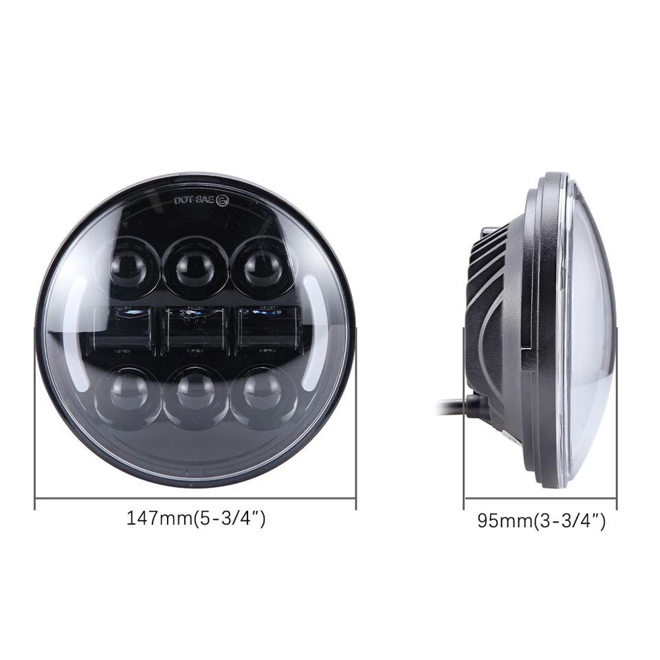 Светодиодная фара для Indian Scout 2015-2021 5-3/4 дюйма 5,75 дюйма с кольцевыми дневными ходовыми огнями поворотники - Изображение 3 из 4