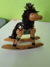 Vintage Wood Mini Rocking Horse Christmas Ornament Holiday Decor Hand Made